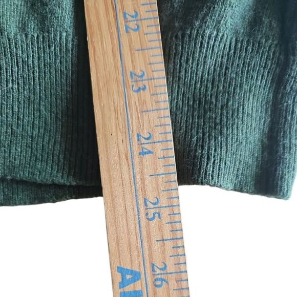 Filippo Riberti Wool Cashmere Quarter Zip Sweater Sz L Forest Green Italian Knit - Picture 9 of 11